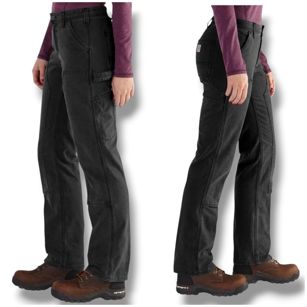 Carhartt Women's Rugged Flex Loose Fit Canvas Double-Front Work Pants SZ 2 Tall